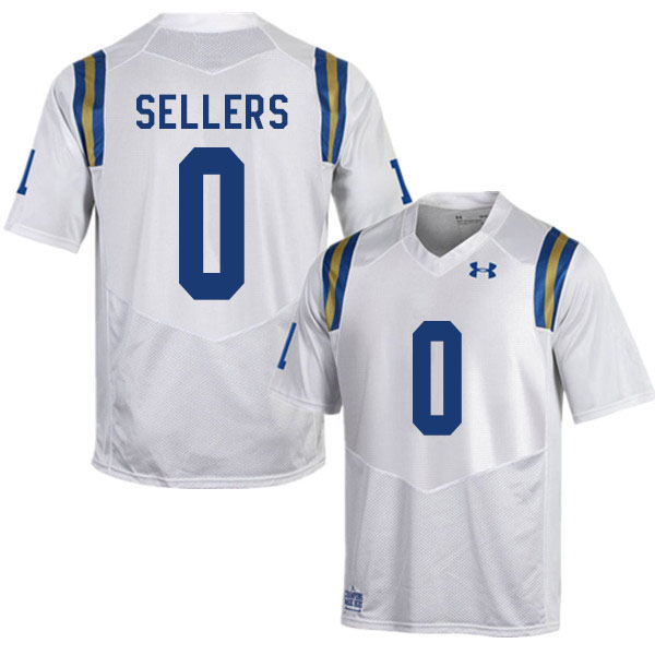 Men #0 Damian Sellers UCLA Bruins College Football Jerseys Sale-White - Click Image to Close